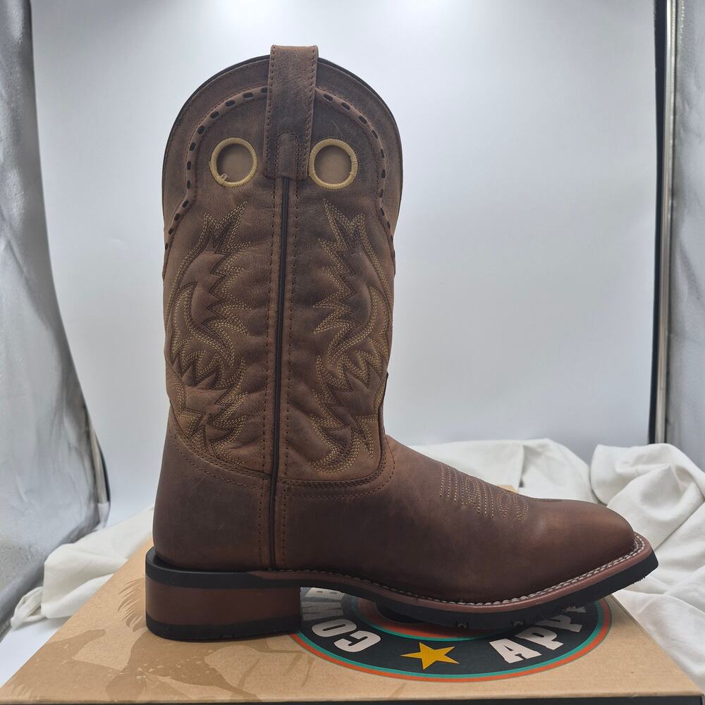 NEW Laredo Cowboy Approved Kane Western Boot Brown leather Men's Size 9.5 D